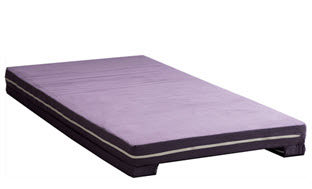 Gray mattress on a black bed frame with a simple design, ideal for a comfortable sleeping experience. Perfect for those seeking quality, support, and affordability in their mattress choice.